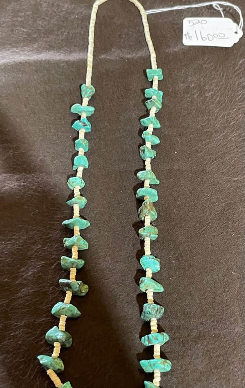 Turquoise and Shell Heishi Necklace
